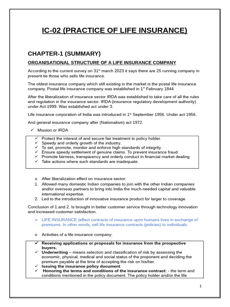 Life Insurance Company Structure & Practices | PDF | Insurance | Life ...