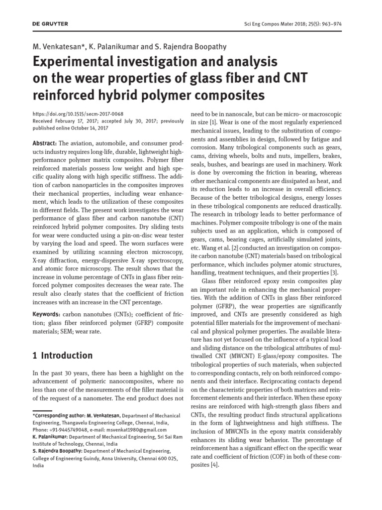 10.1515 - Secm 2017 0068 | PDF | Composite Material | Carbon Nanotube