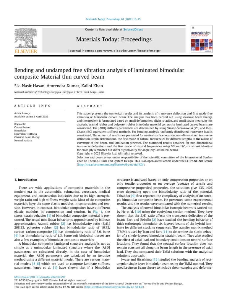 Bending and Undamped Free Vibration Analysis | PDF | Bending | Beam ...