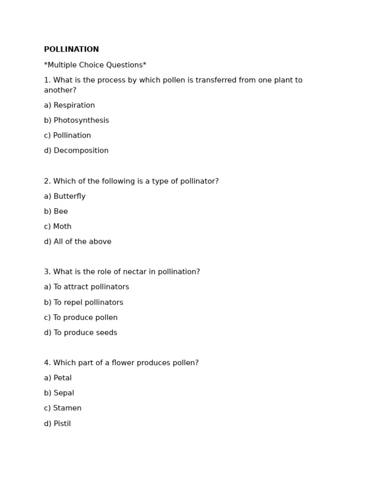 Pollination | PDF | Pollination | Flowers