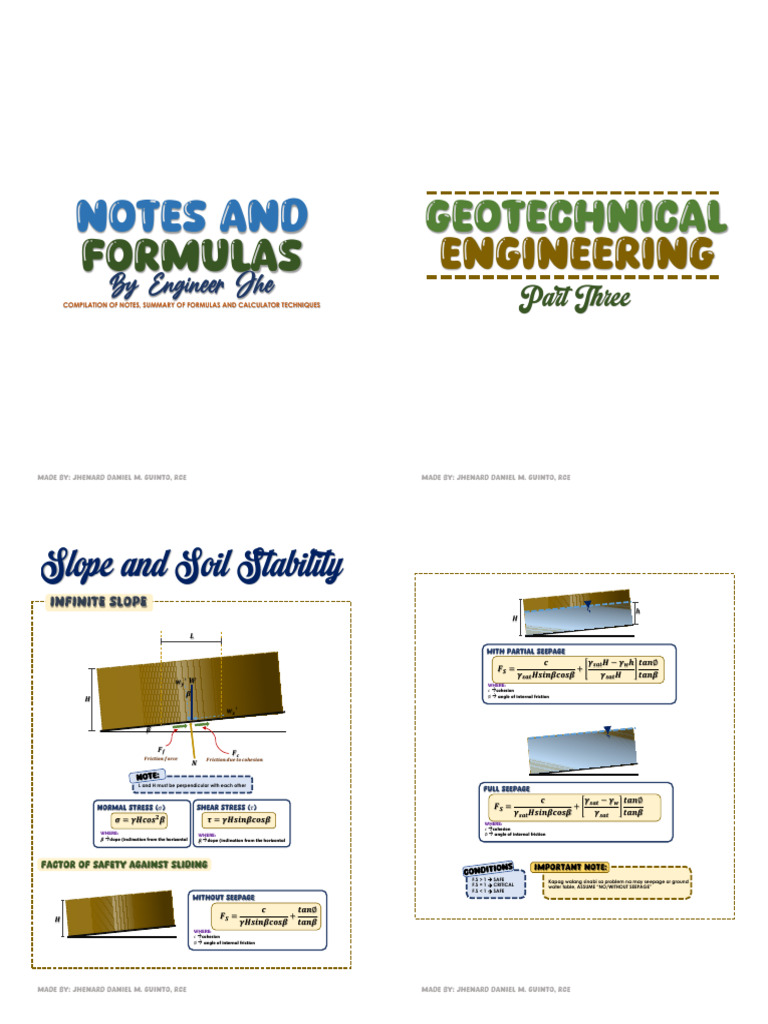 Part 3 Geotech Notes Pdf Soil Mechanics Geotechnical Engineering