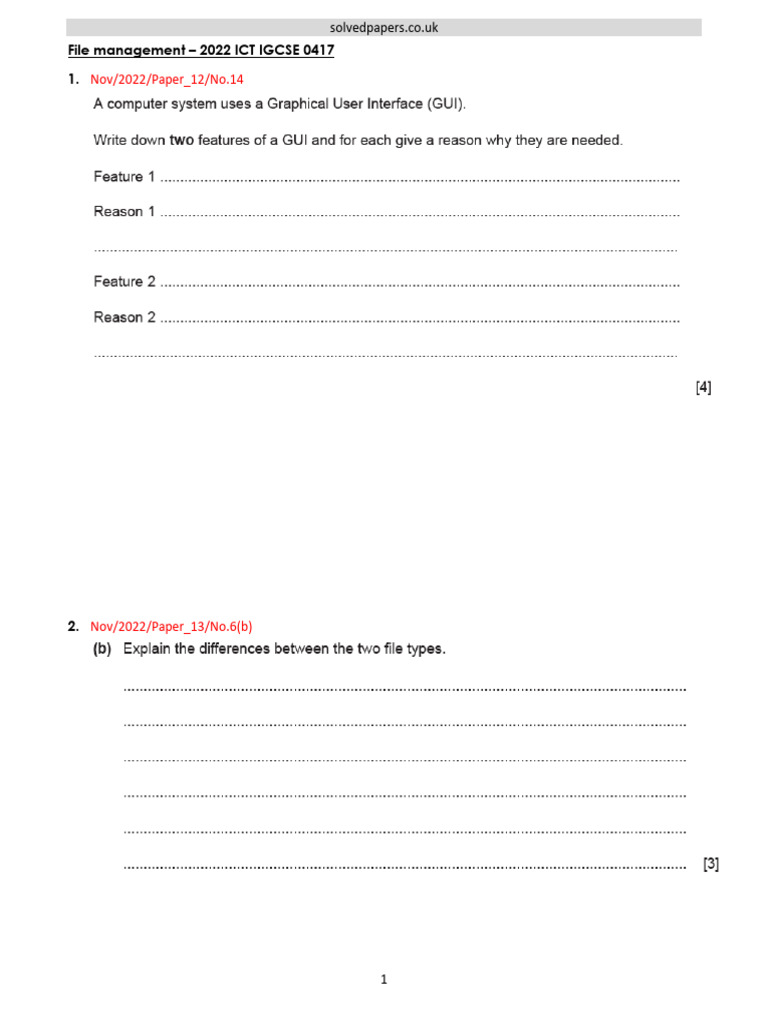 2022 File Management IGCSE 0417 | PDF