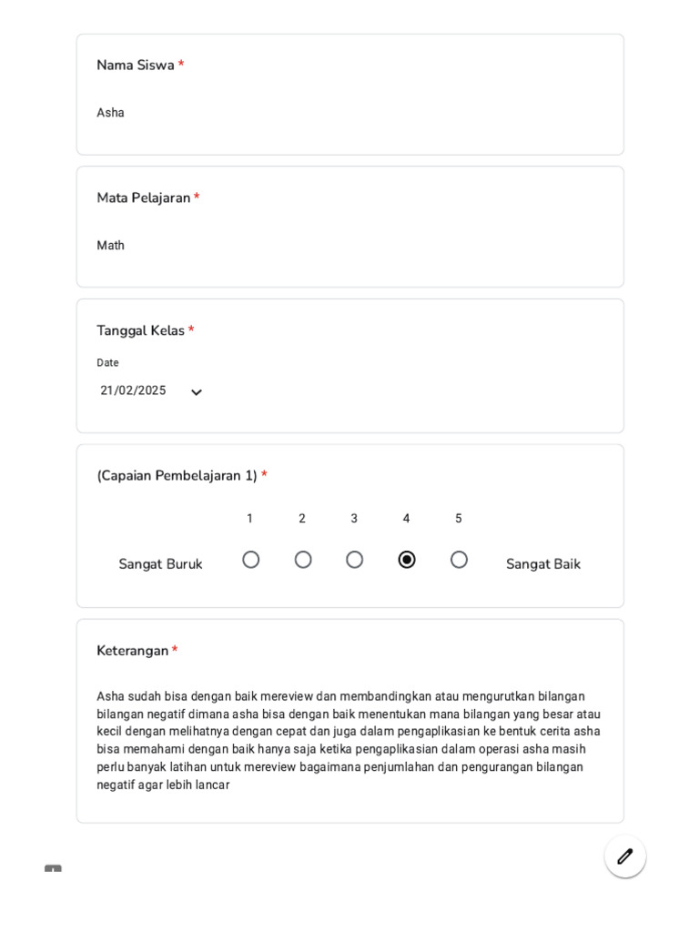 Evaluasi Pembelajaran Matematika Asha | PDF