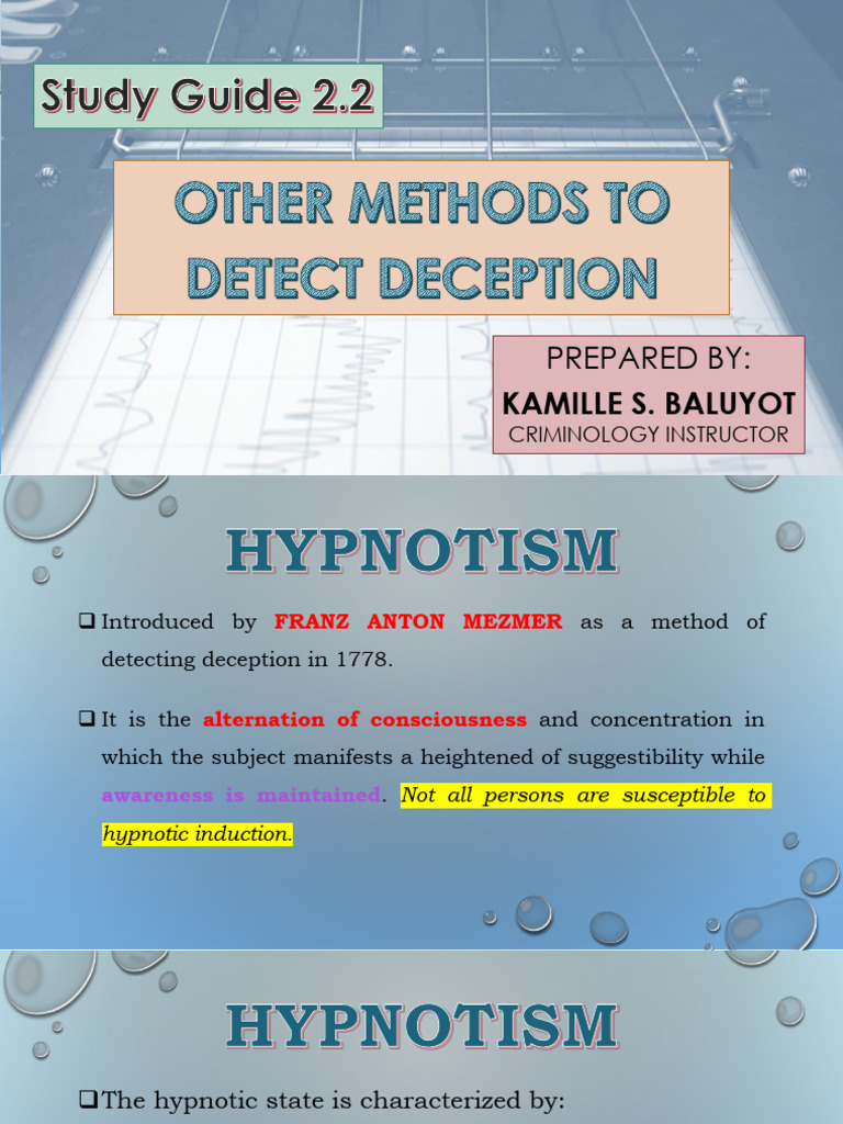 Forensics5 - Study Guide 2.2 | PDF | Polygraph | Hypnosis