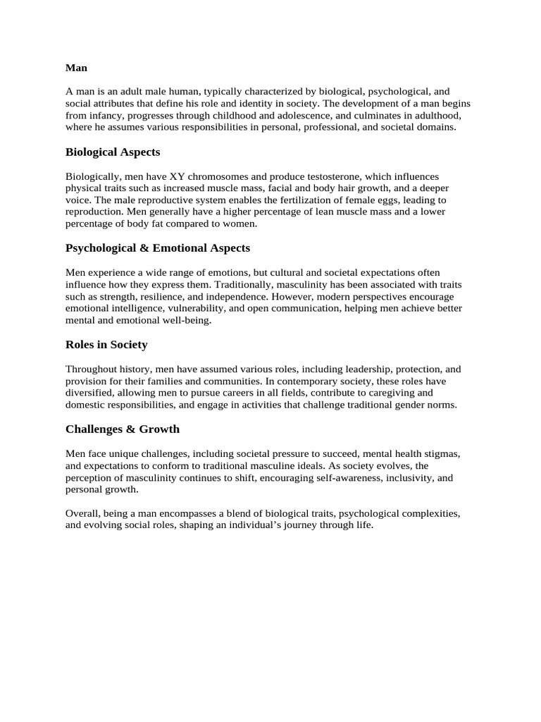 Understanding Male Identity and Roles | PDF