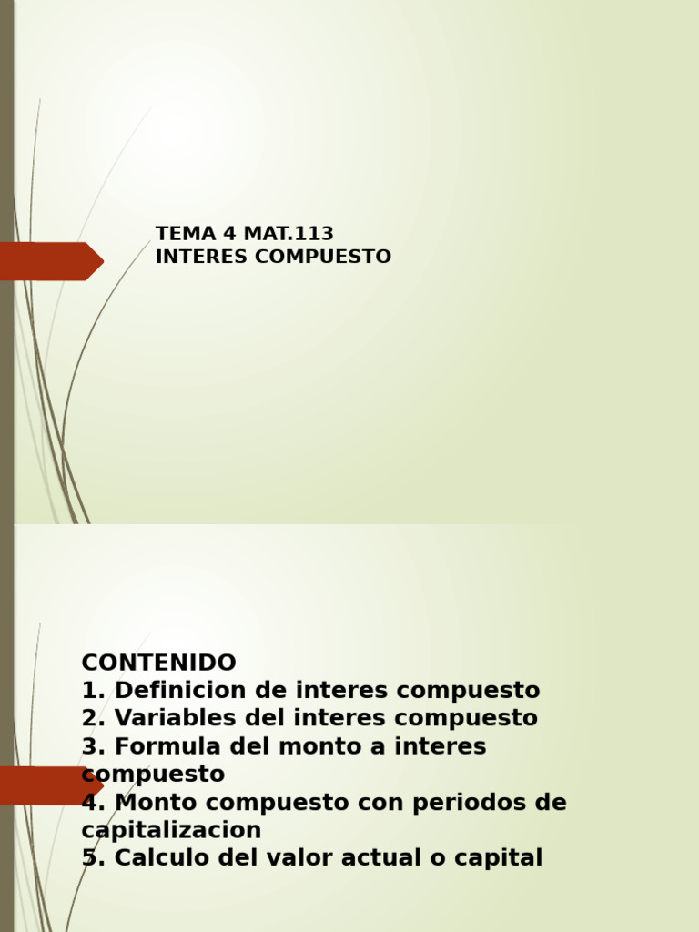 Interés Compuesto: Definición y Cálculos | PDF | Interés | Interés ...