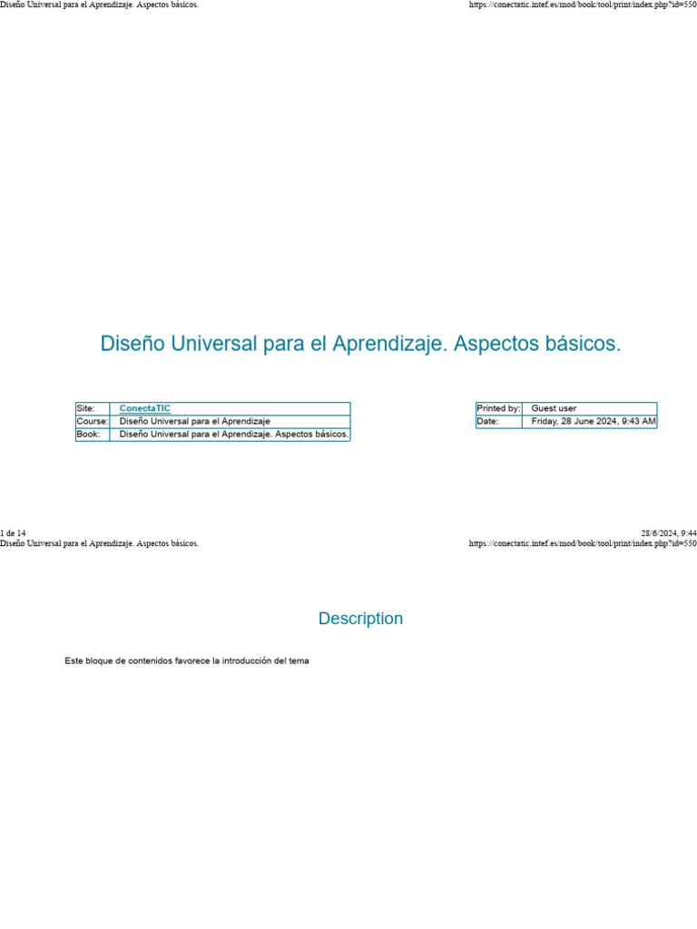 Diseño Universal para El Aprendizaje. Aspectos Básicos. | PDF | Plan de ...