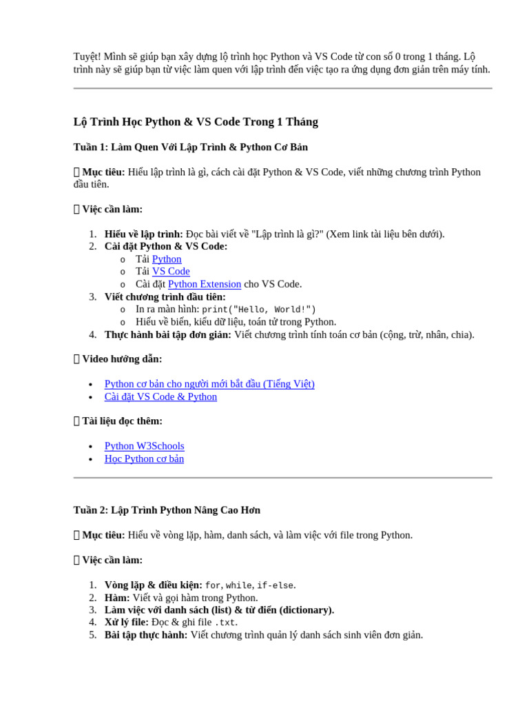 Lộ Trình Học Python.vsdx | PDF