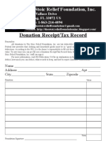 The Stoic Relief Foundation Donation Receipt-Tax Record