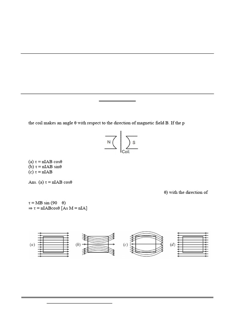 Class XII Physics Practice Paper on Magnetism | PDF | Magnetism ...