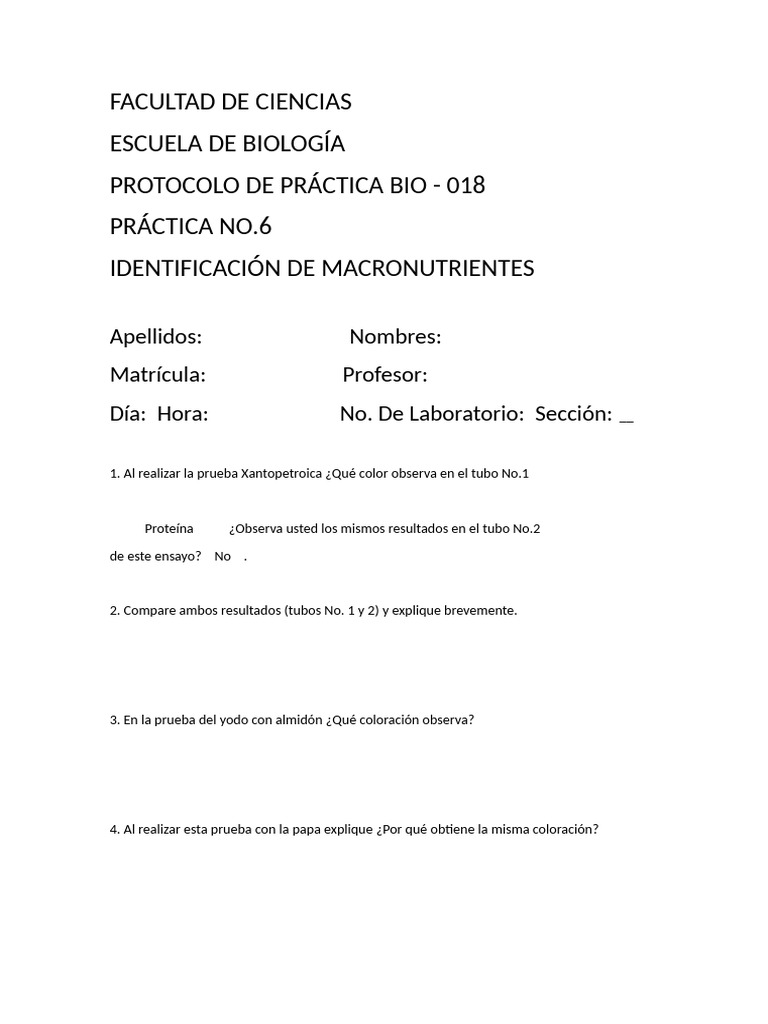 FACULTAD DE CIENCIAS Practica 6 | PDF