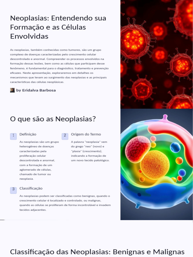 Entendendo Neoplasias: Definição e Classificação | PDF | Neoplasmas ...