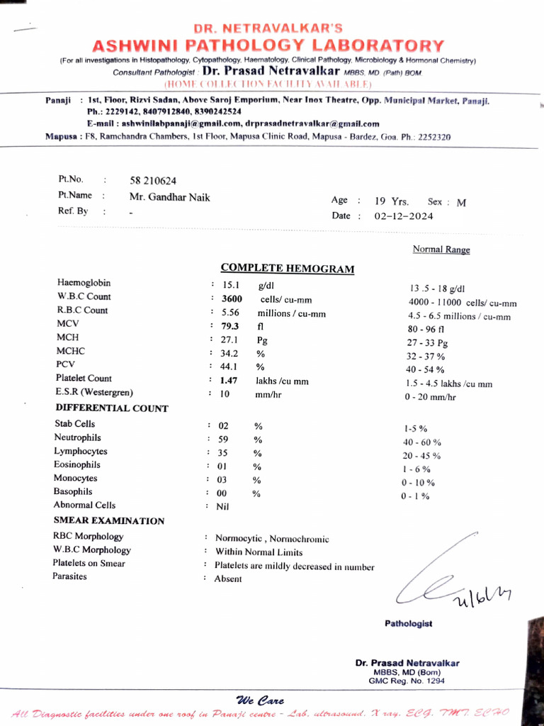 Ashwini Pathology Lab Overview | PDF | Pathology | Medicine
