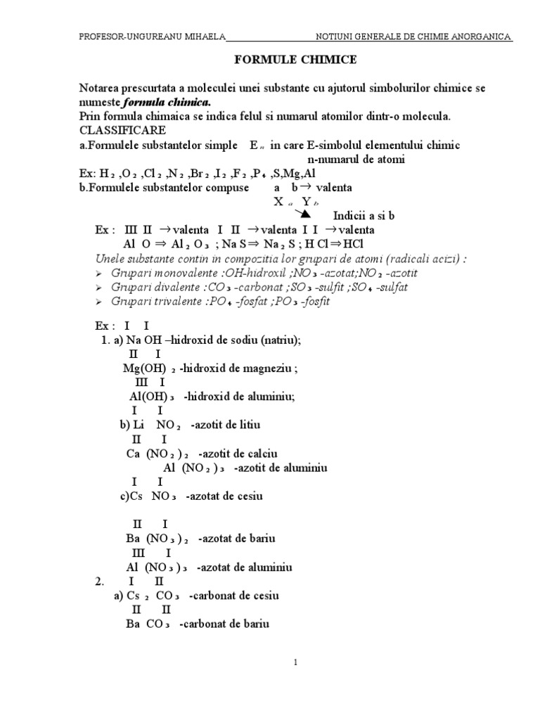 Test Formule Chimice