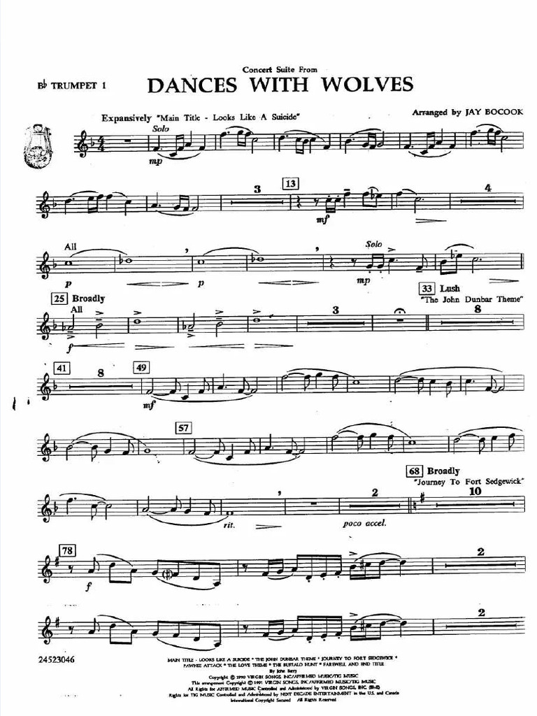 Dances With Wolves Arr Bocook | PDF