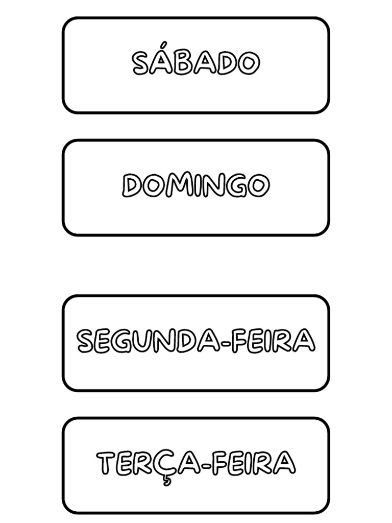 Dias Da Semana Rotina | PDF