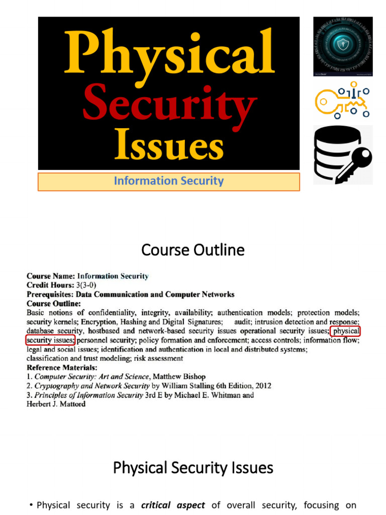 Key Physical Security Issues Overview | PDF | Computer Security | Security