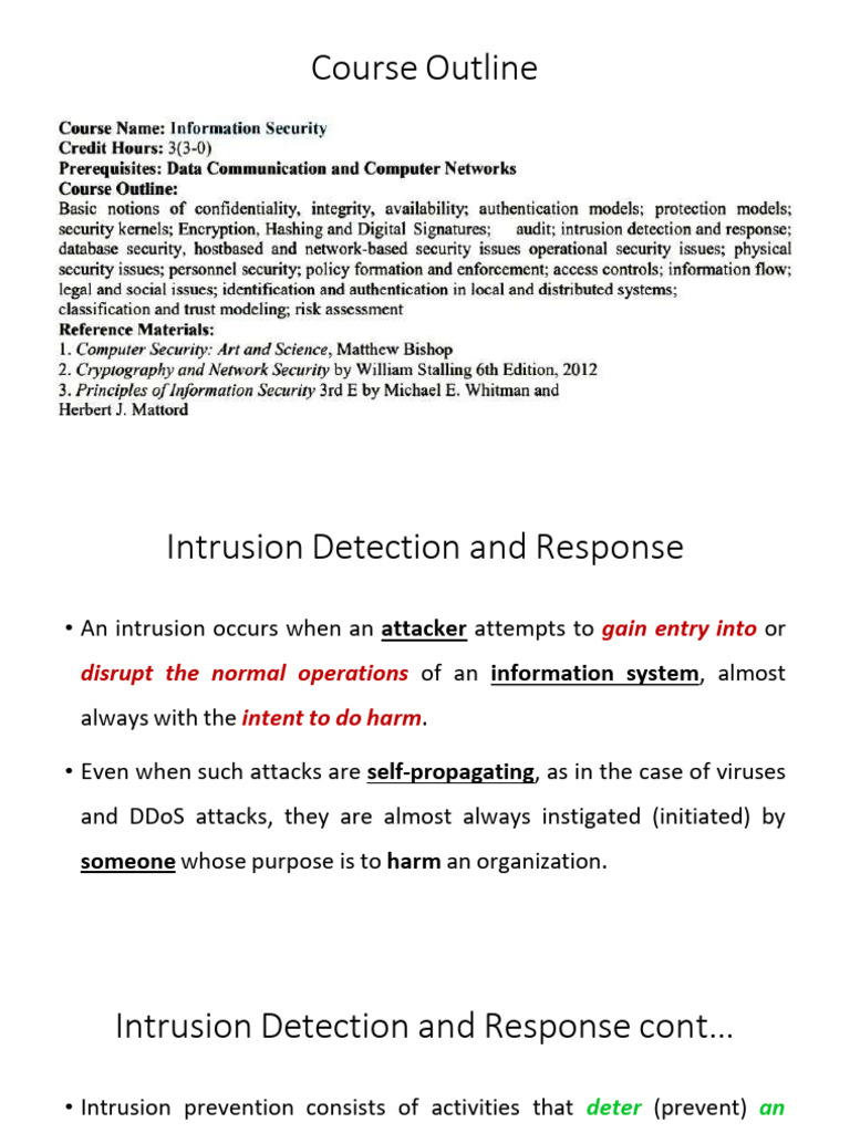 Intrusion Detection and Response Overview | PDF | Security | Computer ...