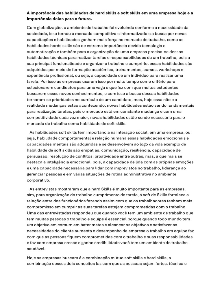 Hard e Soft Skills: Essenciais no Trabalho | PDF | Emoções | Liderança