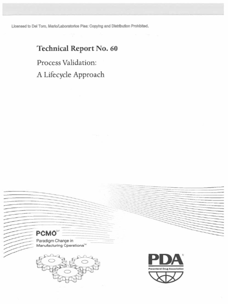 Technical Report No. 60 Process Validation A Lifecycle Approach | PDF