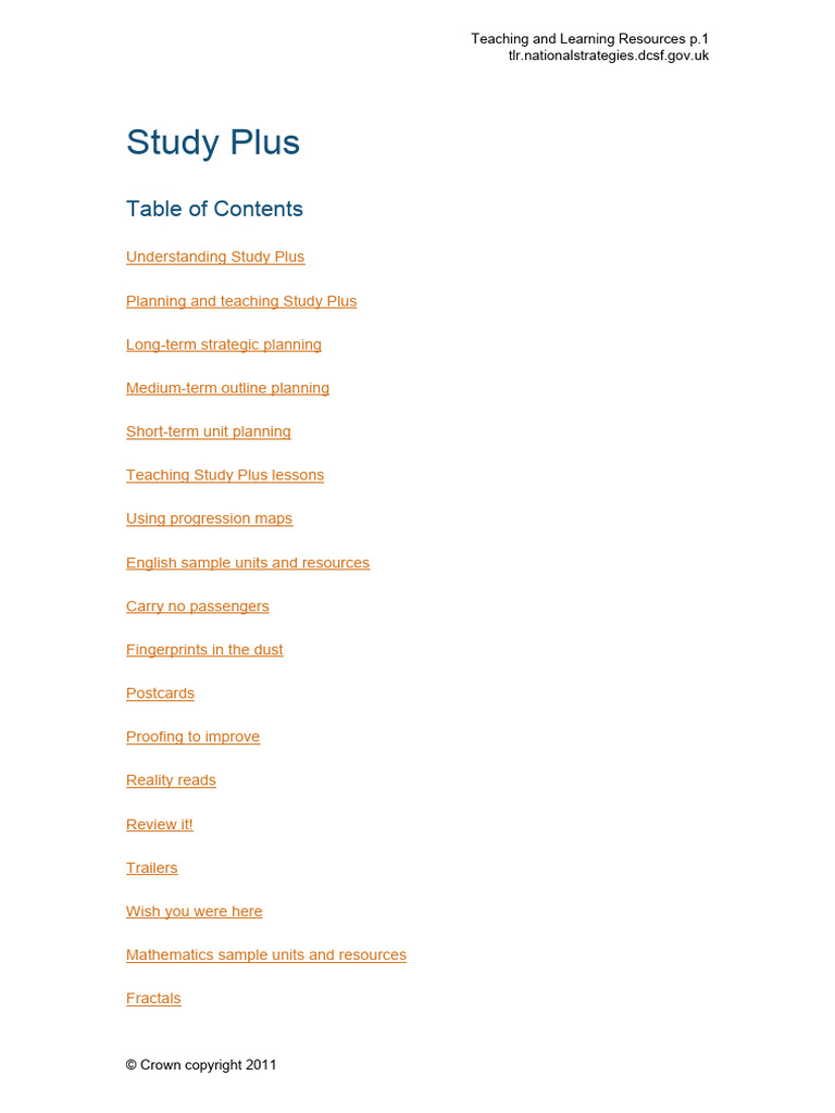 Study Plus: GCSE Support Program Guide | PDF | Curriculum | Lesson Plan