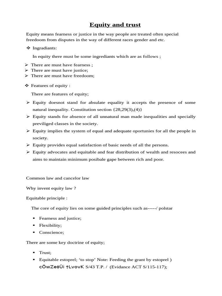 Equity Defination | PDF