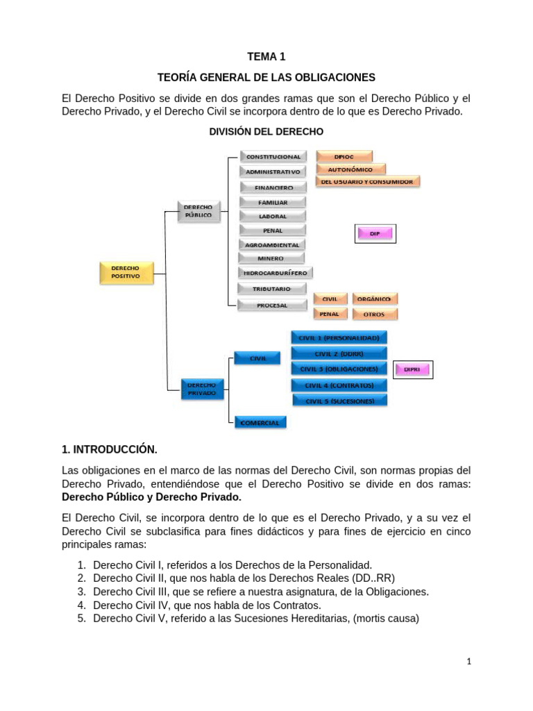 Teoría de las Obligaciones en Derecho Civil | PDF | Pagos | Derecho ...