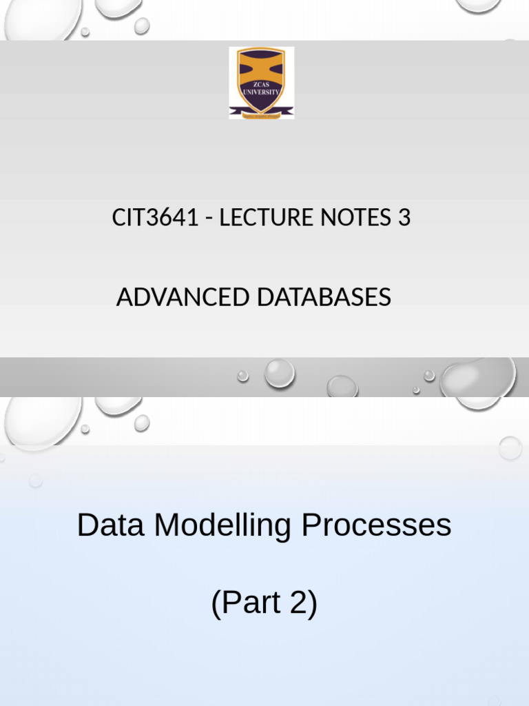 Lecture Notes 3 - Part 2 | PDF | Data Management | Data Model