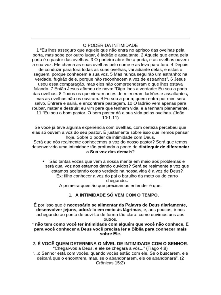 Frutos da Intimidade com Deus | PDF | Deus | Daniel (personagem Bíblica)