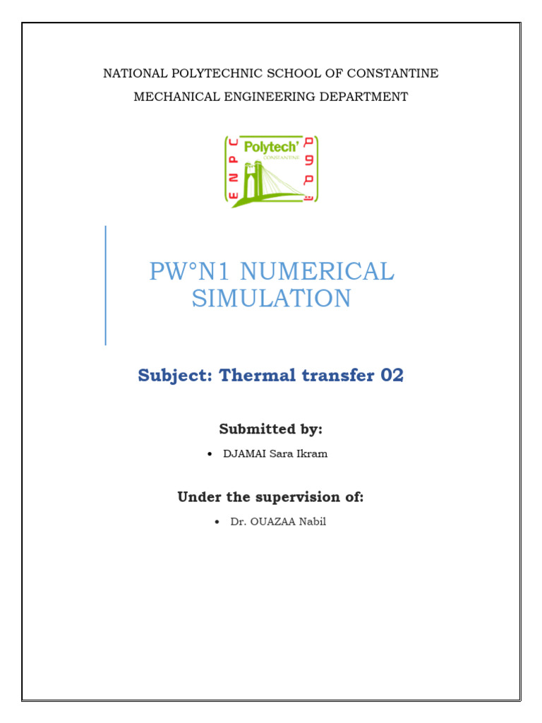 ANSYS Numerical Simulation of Heat Transfer | PDF | Thermal Conduction ...