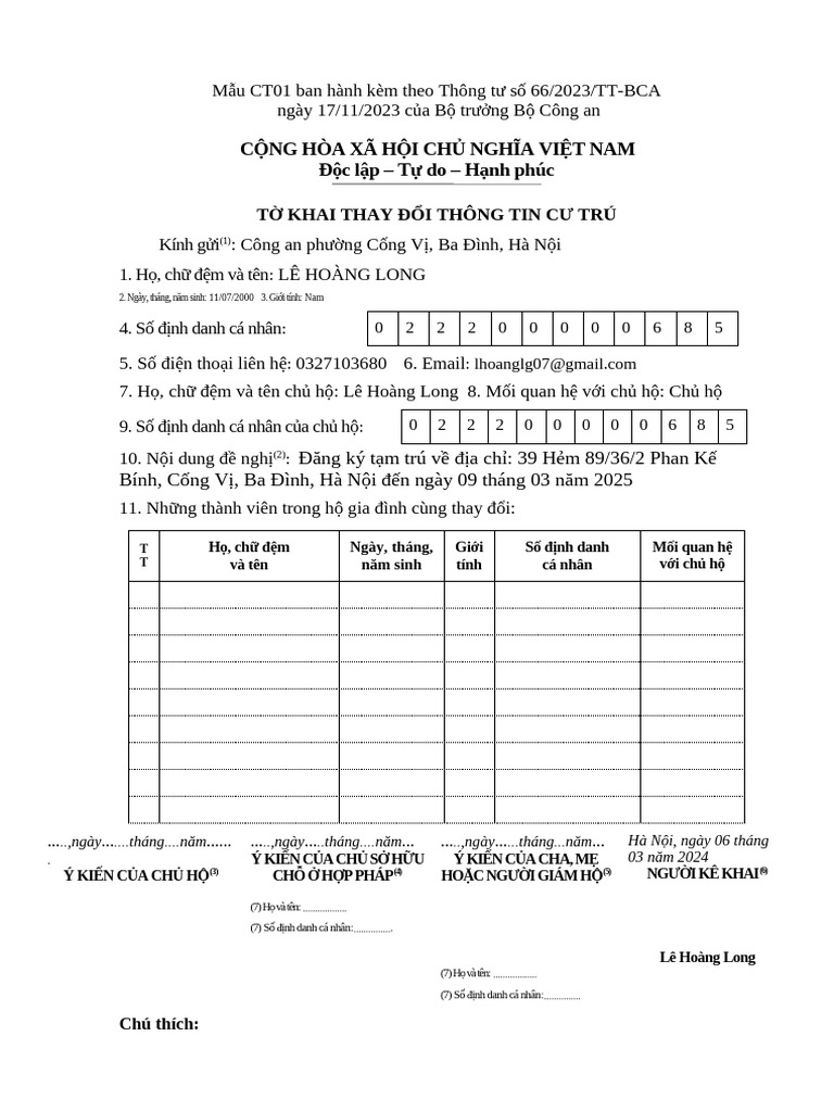 2. Mẫu CT01 tạm trú | PDF