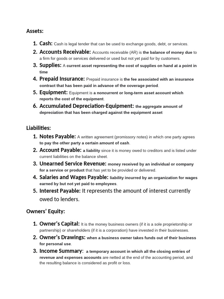 Accounting Terminologies | PDF | Expense | Revenue