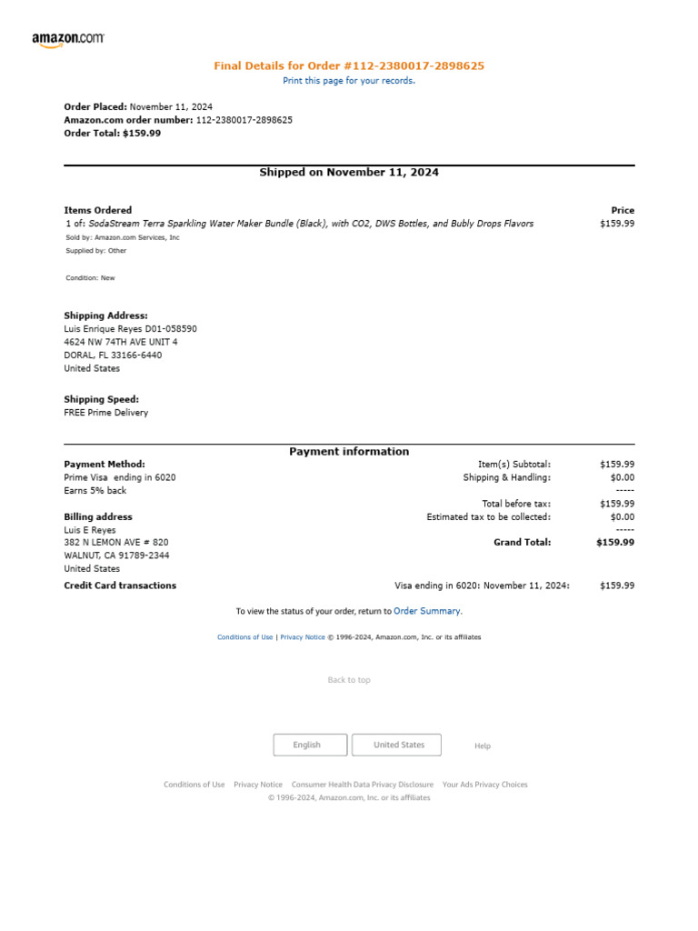 Order 112-2380017-2898625 | PDF | Payments | Banking Technology