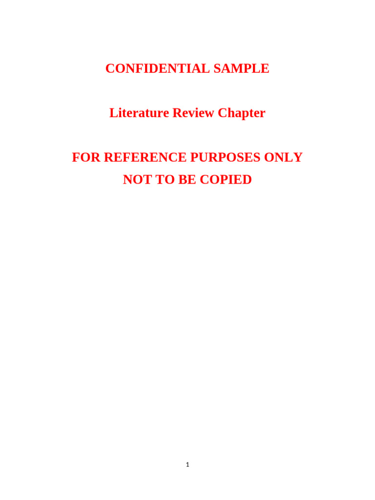 01 SAMPLE Lit Review Chapter | PDF | Sustainability | Supply Chain