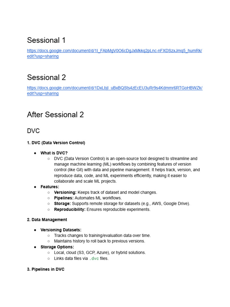 DVC: Streamlining ML Workflows | PDF | Data | Computer Science
