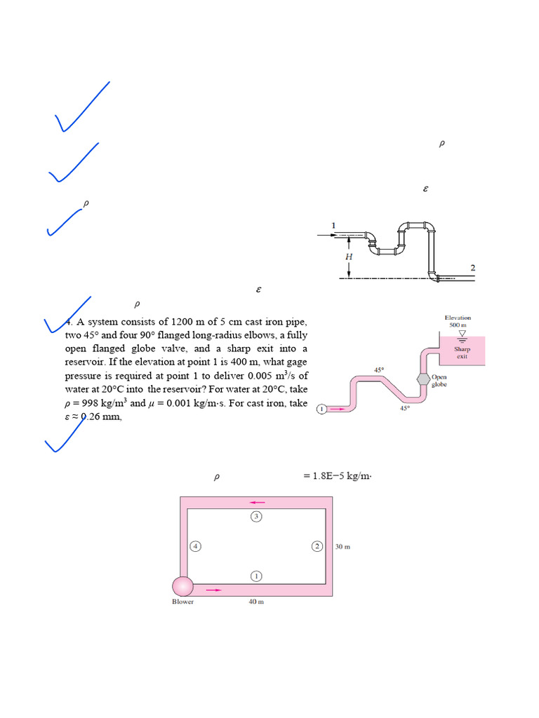 Fluid Dynamics Pressure Drop Calculations | PDF