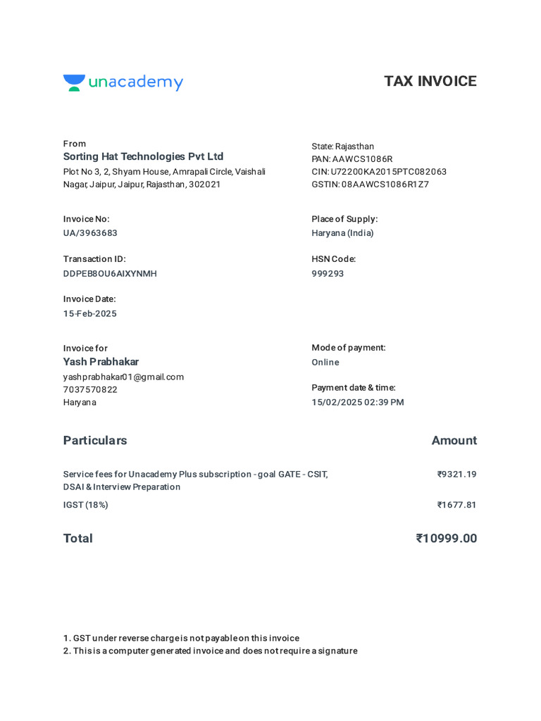 Invoice | PDF