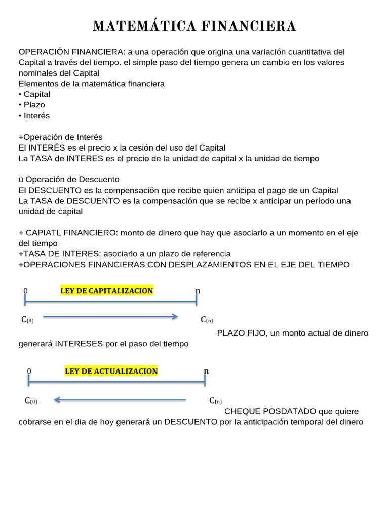 Cuaderno de Matemática Financiera | PDF | Interés | Finanzas Matemáticas