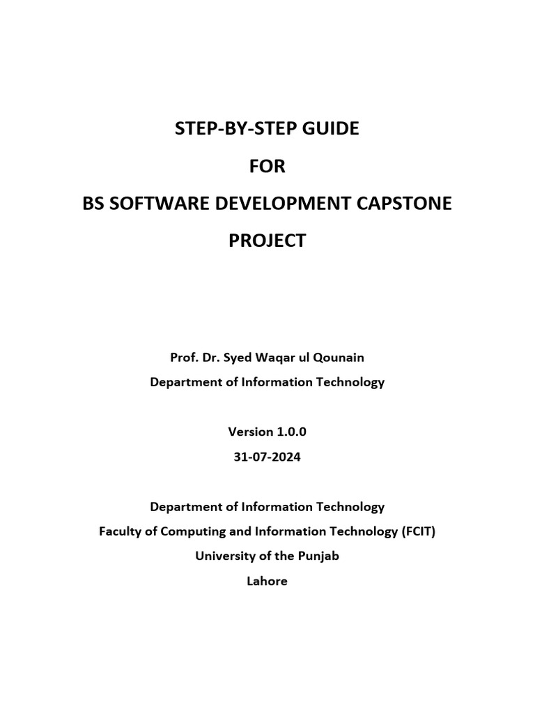Step-By-Step Guide For BS Software Development Capstone Project | PDF ...