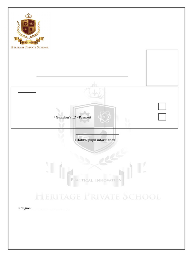 Heritage Private Application Form Secondary 2024 | PDF | Fee
