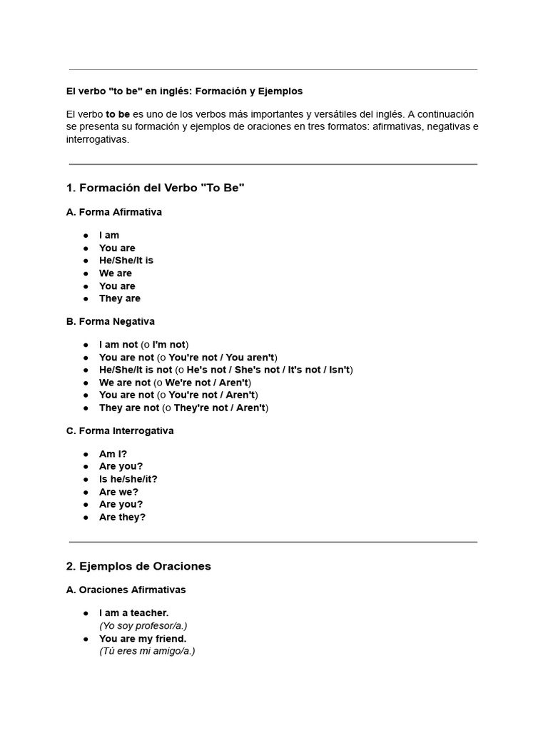 Verbo TOBE | PDF