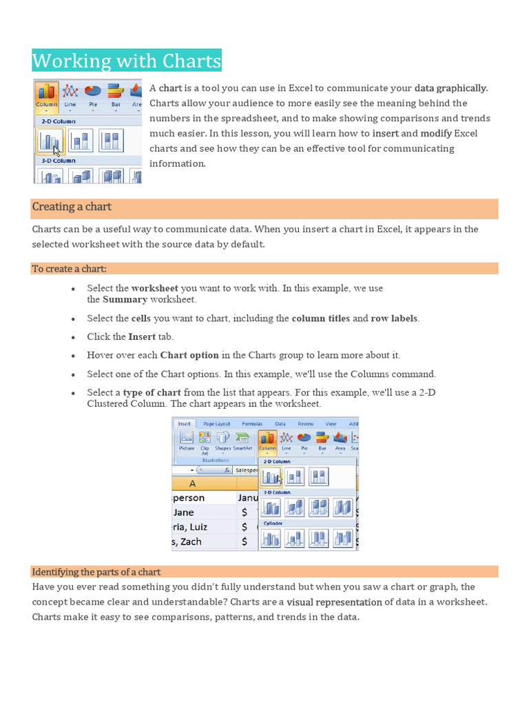 16. Working with Charts | PDF | Chart | Microsoft Excel