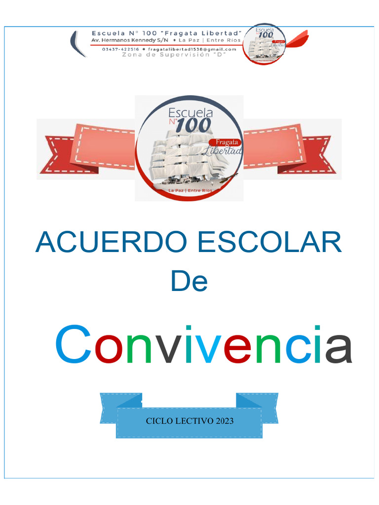 ACUERDO ESCOLAR DE CONVIVENCIA 2023ocx | PDF | Escuelas | Enseñando