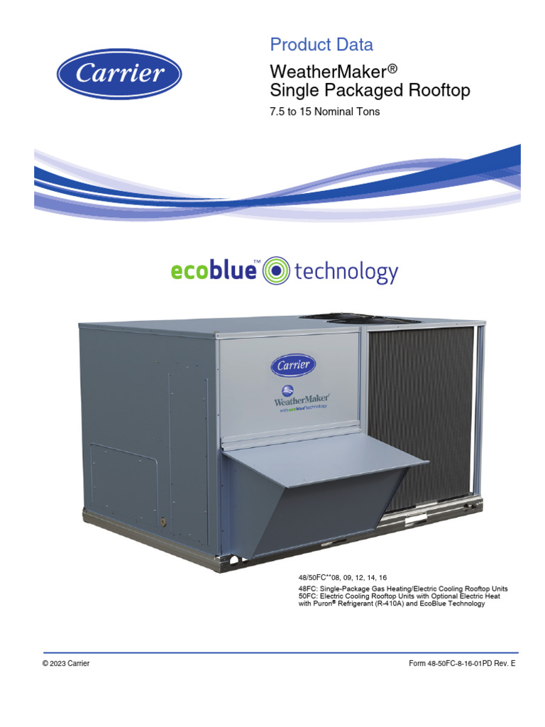 Carrier WeatherMaker Rooftop Units Overview | PDF | Air Conditioning ...