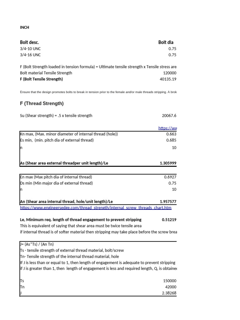 Bolt Design | PDF | Screw | Strength Of Materials