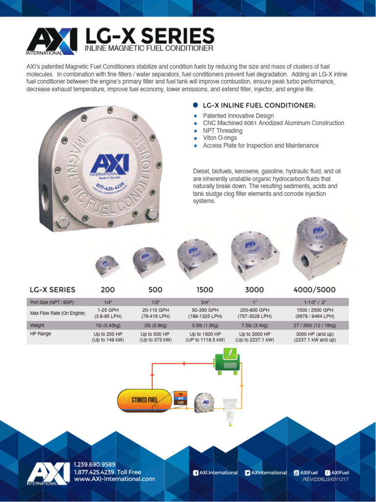 LG-X Inline Magnetic Fuel Conditioner | PDF | Fuels | Engines