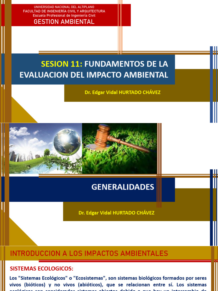 Sesion 11:: Fundamentos de La Evaluacion Del Impacto Ambiental | PDF ...
