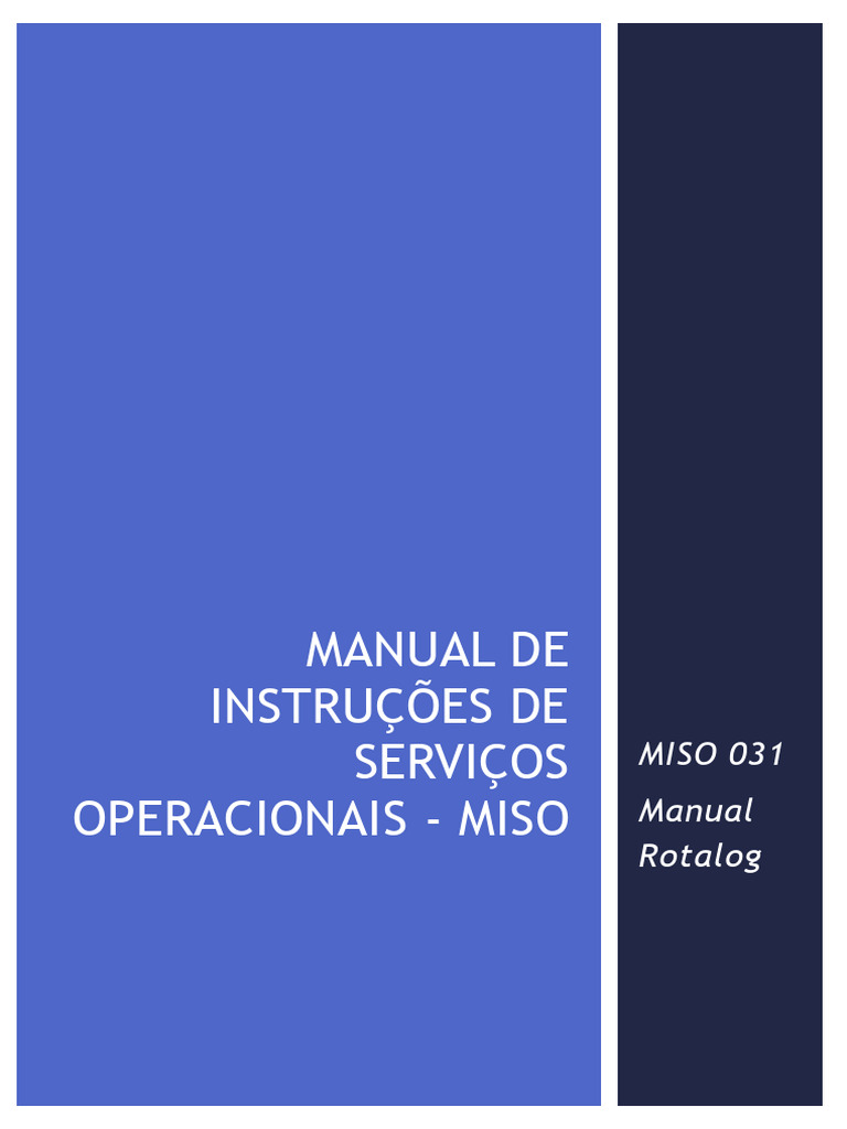 MISO 031 - Manual Rotalog | PDF | Terceirização | Internet