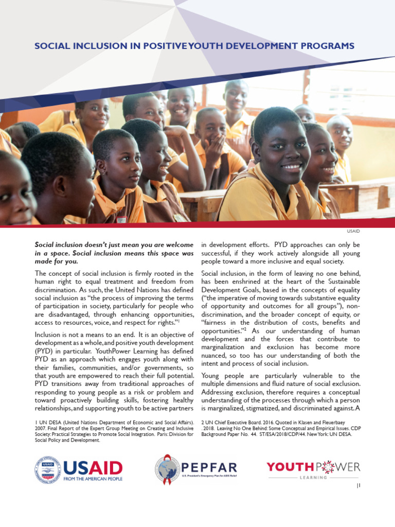 Social Inclusion Brief - Final - 0 | PDF | Social Exclusion | Equal ...