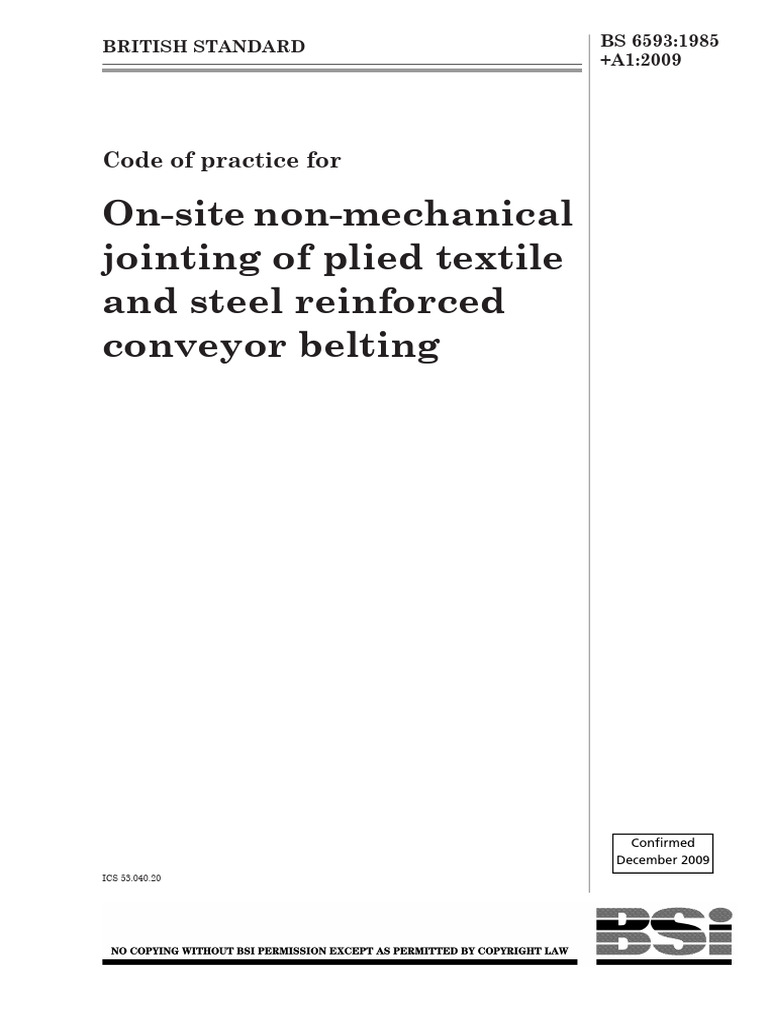On-Site Jointing for Conveyor Belting | PDF | Textiles | Materials